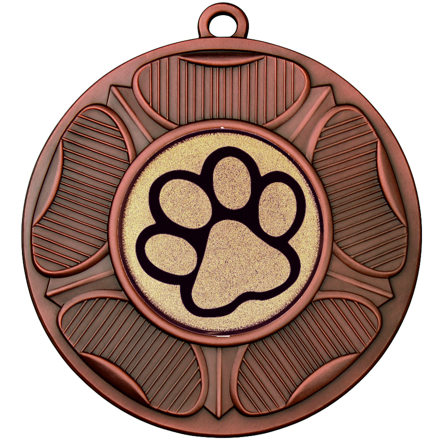 Bronze Tudor Rose Dog Paw Medal-FREE Ribbon - BIE.M9458.03