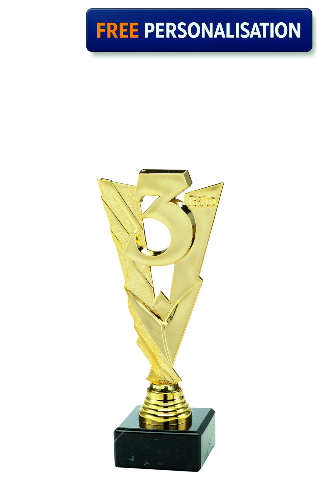 Gold 3rd Place Award on Marble Base - ST.202.01.A