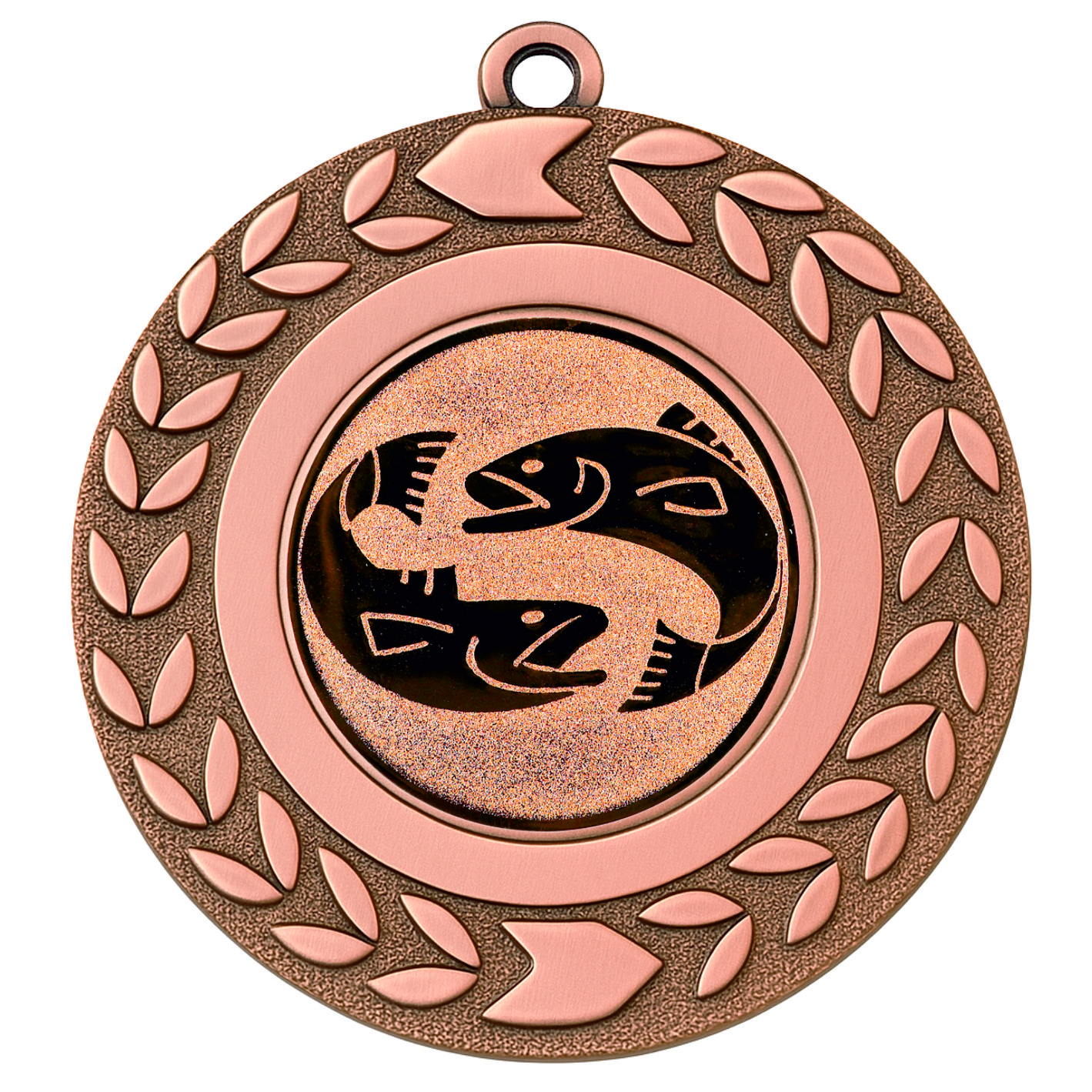 Bronze Wreath Fish Medal - FREE Ribbon - BIE.M9460.03