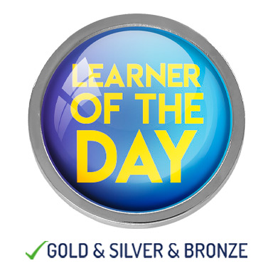 HIGH QUALITY METAL LEARNER OF THE DAY BADGE - 22mm