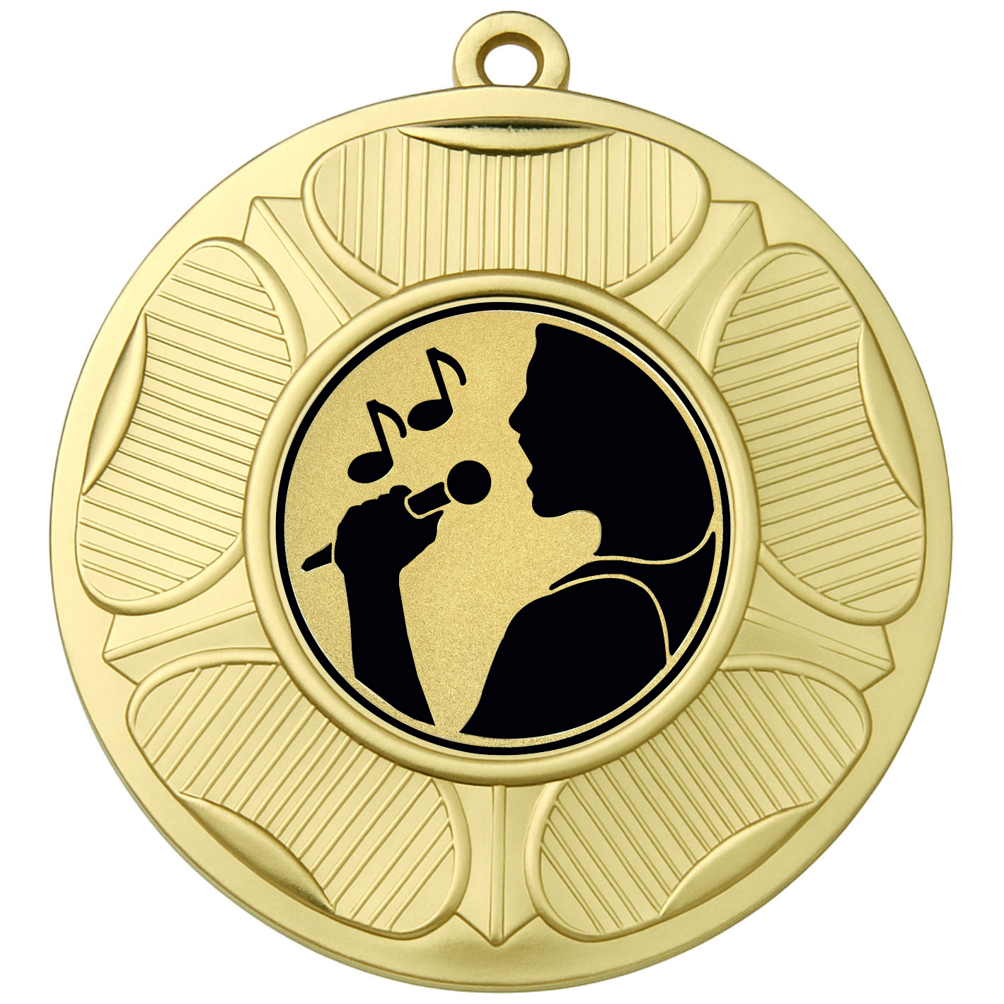 Gold Tudor Rose Singing Medal-FREE Ribbon-BIE.M9458.01