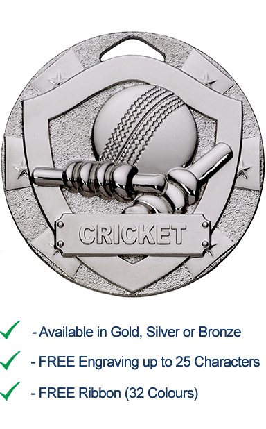 Cricket Centurion 3d Sport Medaille 53x40mm gratis Gravur Ribbon uk p&p mm15009 