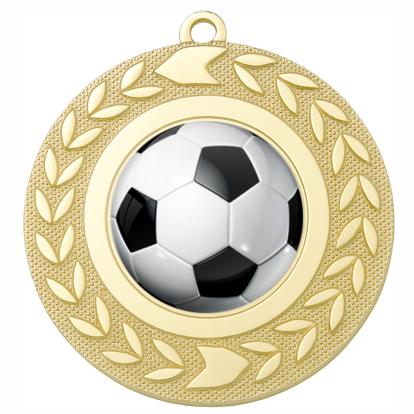 Gold Wreath Colour Football Medal-FREE Ribbon-BIE.M9460.01