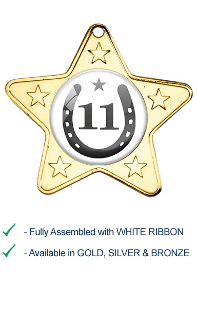 11th Place Equestrian Medal with White Ribbon - M10