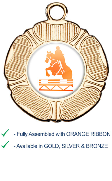 Show Jumping Medal with Orange Ribbon - M519