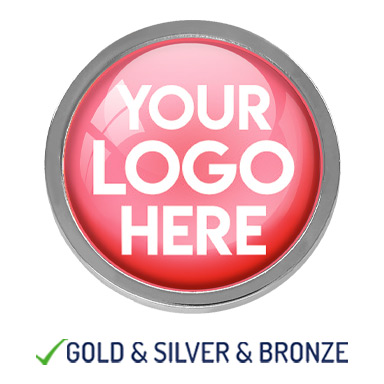 BESPOKE YOUR LOGO ROUND METAL BADGE - PINK- 22mm