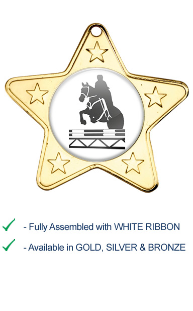 Show Jumping Medal with White Ribbon - M10