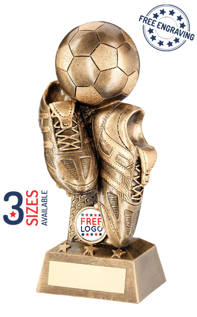 Boots & Ball Football Award - Boots & Ball on Column Riser - RF213