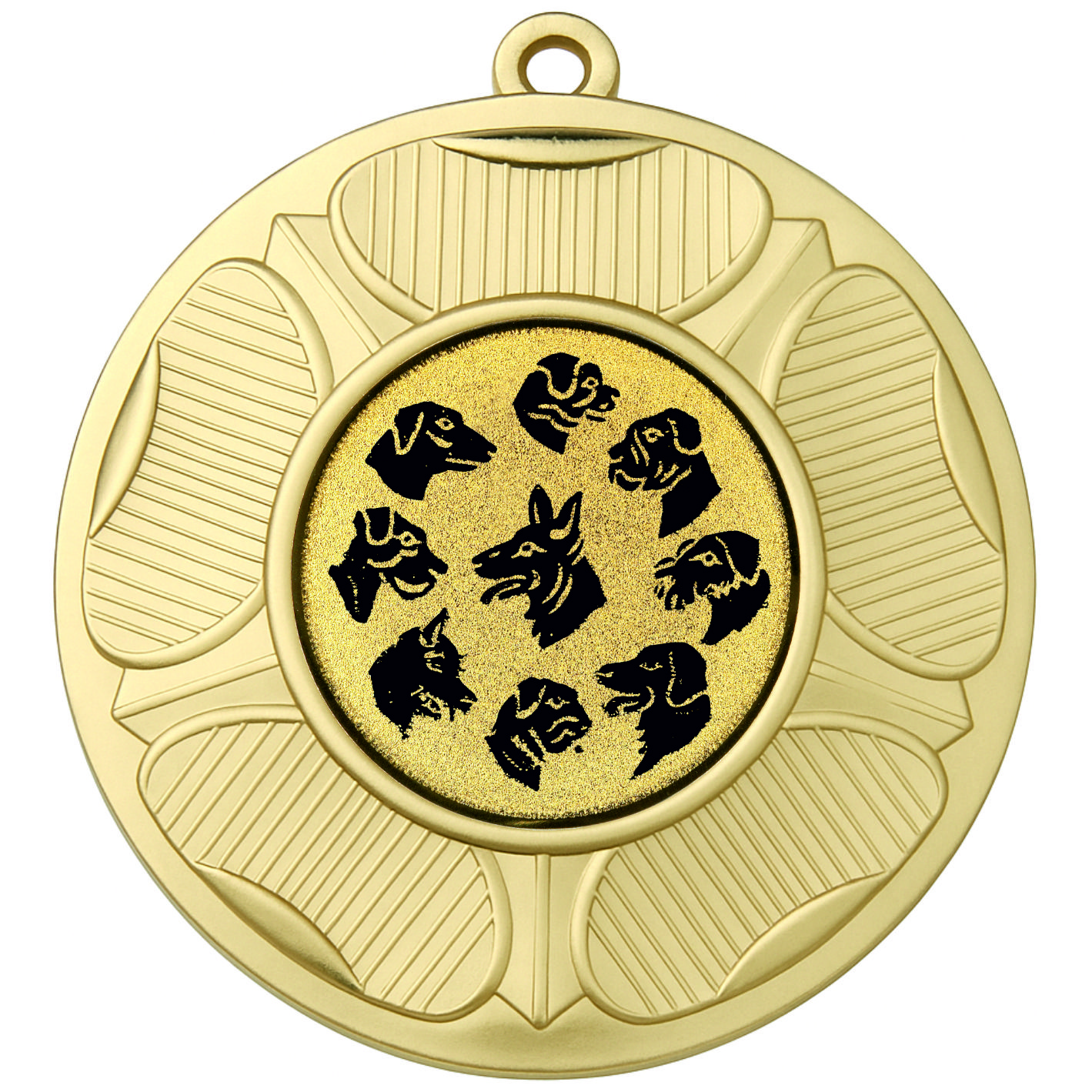 Gold Tudor Rose Multi Dog Medal-FREE Ribbon - BIE.M9458.01