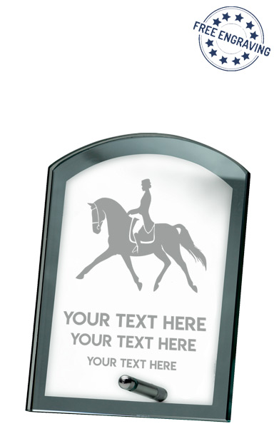 Dressage Laser Mirrored Glass Award (15cm) - GP307