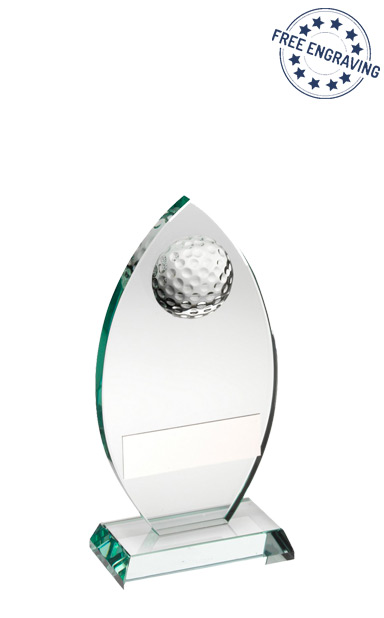 Small Jade Glass Half Golf Ball Award (14.6cm) - TD442S