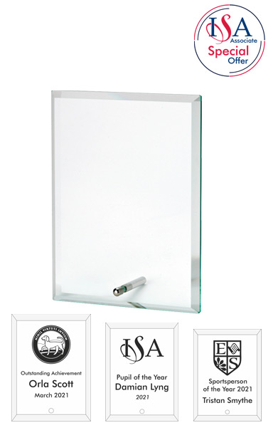 ISA Personalised Rectangular Glass AWARD - W302. 