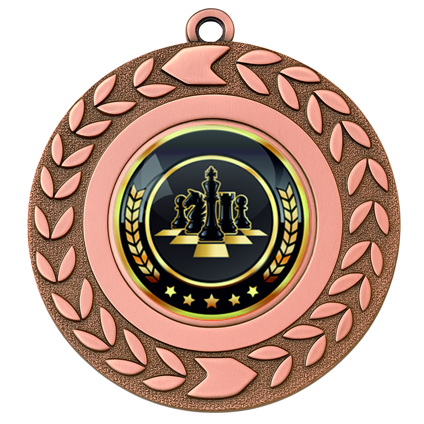 Bronze Wreath Colour Chess Medal-FREE Ribbon-BIE.M9460.03