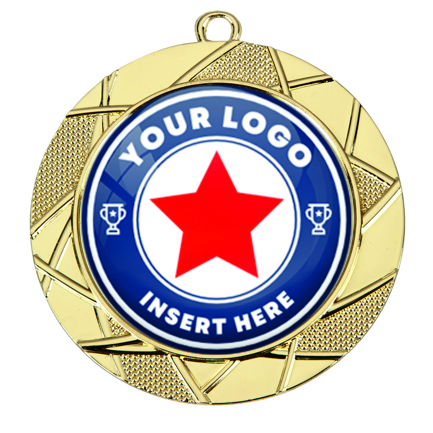 Geometric Gold 70mm Zamac Medal DZ7005.01