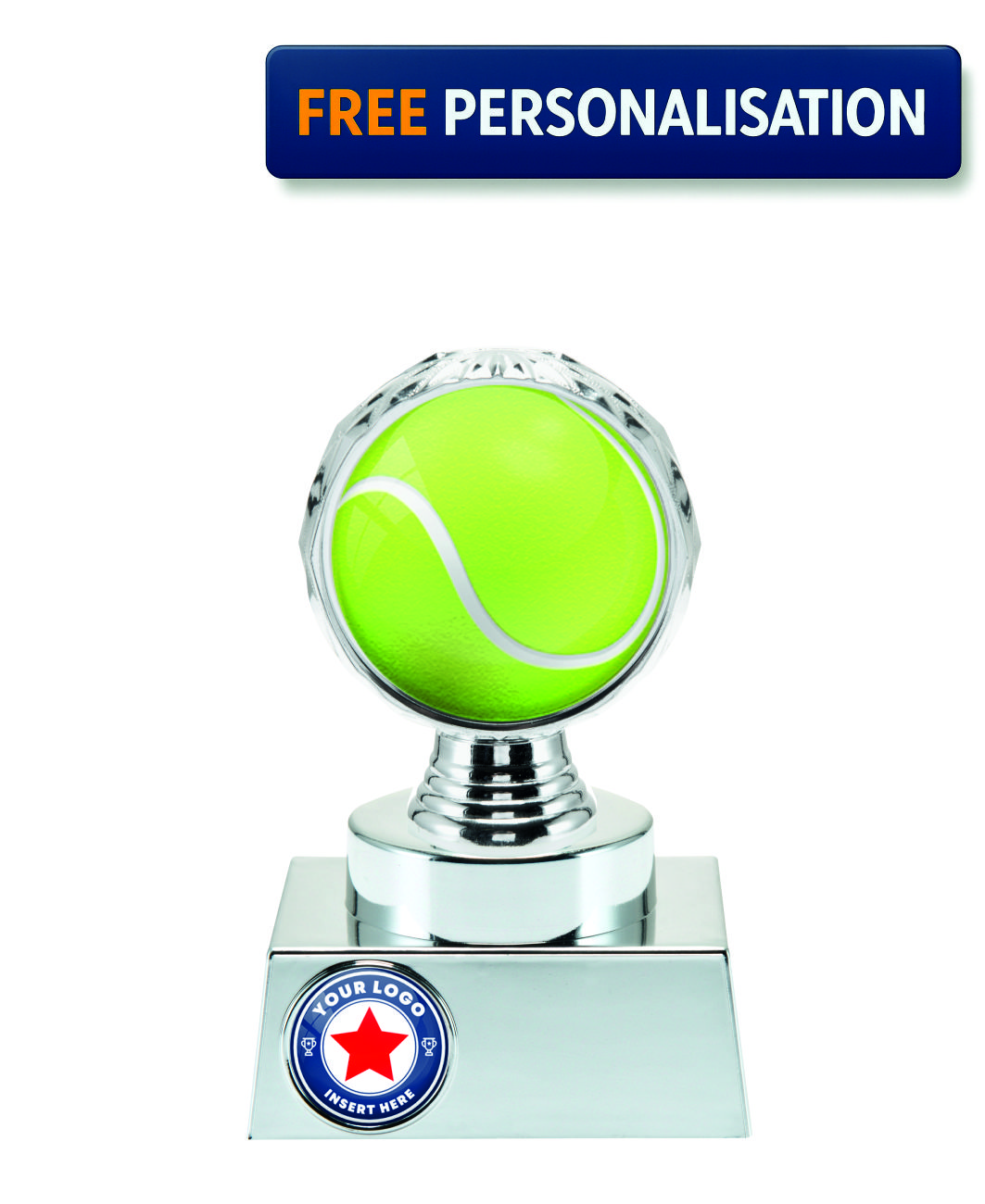 16.5cm SILVER SHINE TENNIS AWARD P514.02 + N33.02