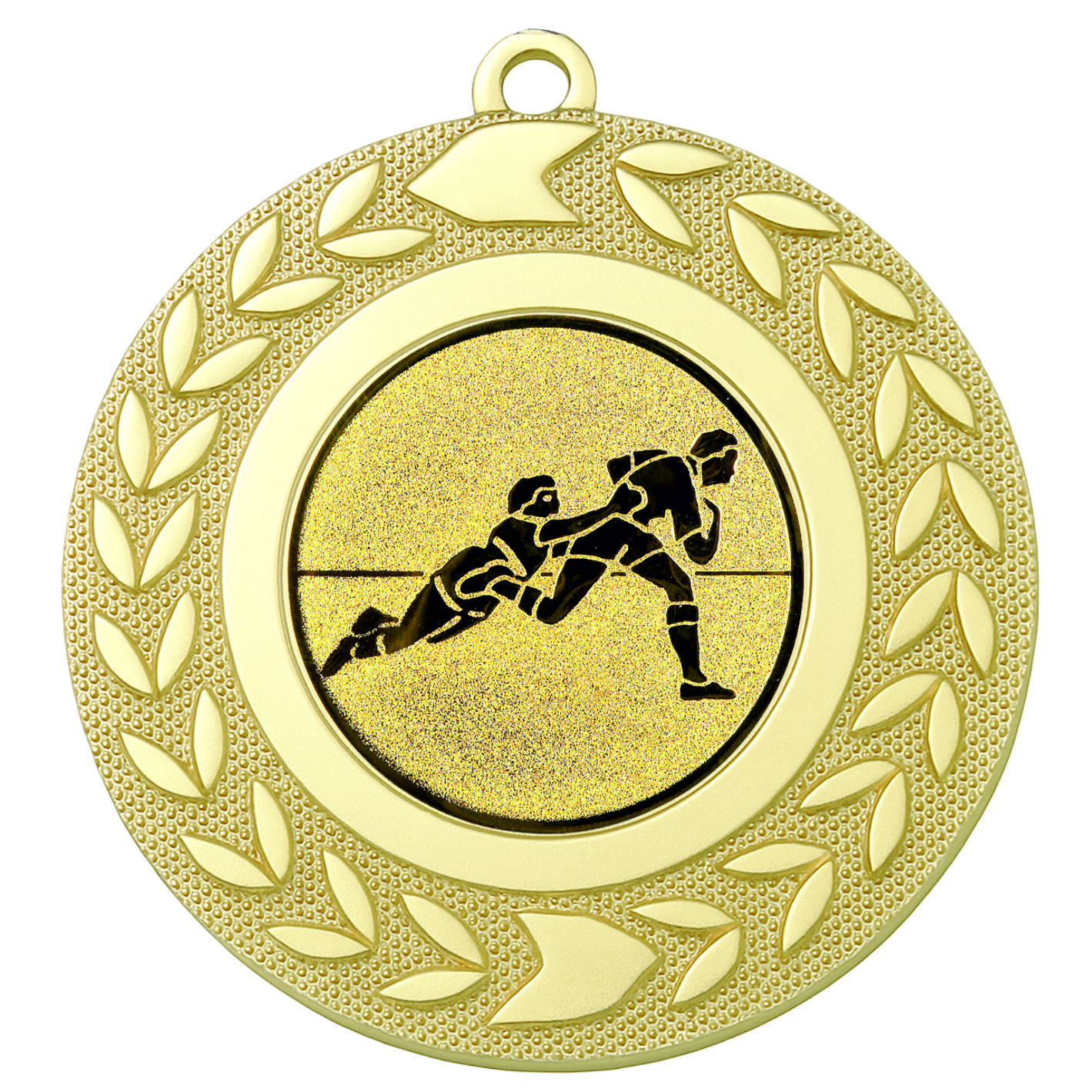 Gold Wreath Rugby Tackle Medal - FREE Ribbon - BIE.M9460.01