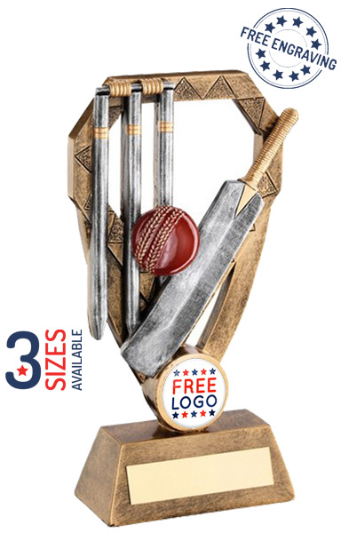 Cricket Bat, Ball and Wickets Diamond Award - RF936