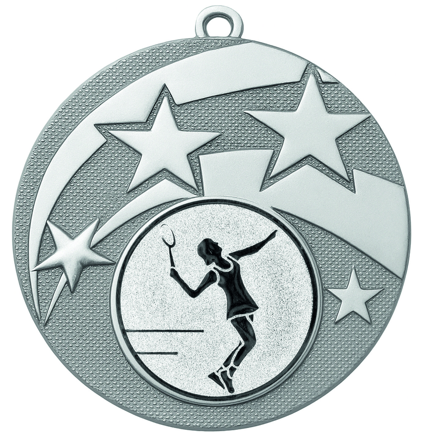 Silver Star Female Tennis Medal -FREE Ribbon -BIE.M9457.02