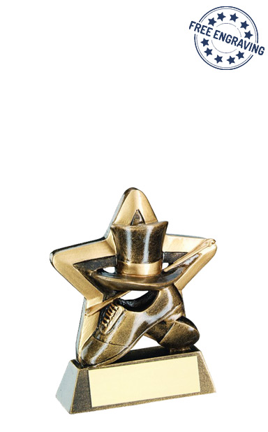 Top Hat & Cane Mini Star Resin Trophy - RF472