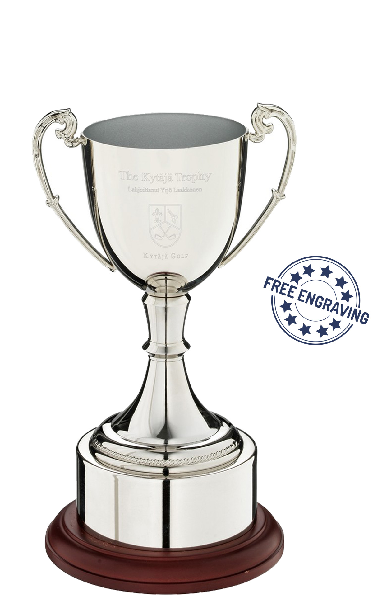 Nickel Plated Cup Trophy FREE ENGRAVING 