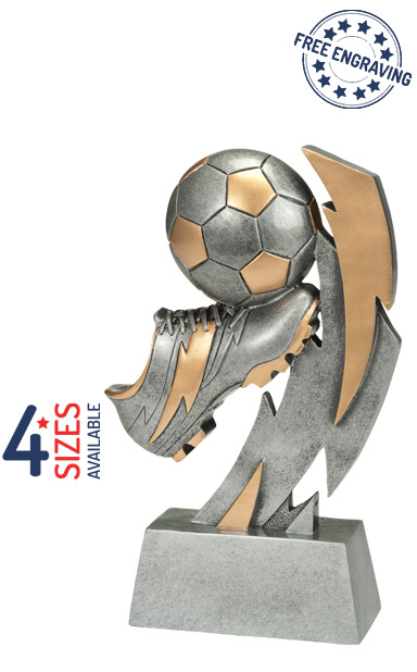 Football and boot gold & silver resin award - RE180