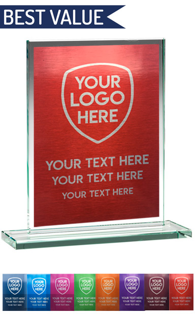 PQA COLOUR ENGRAVED GLASS PLAQUE (21cm)