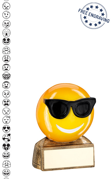 Cool Emoji Sunglasses Smiley Trophy Novelty School Award FREE Engraving RF955 