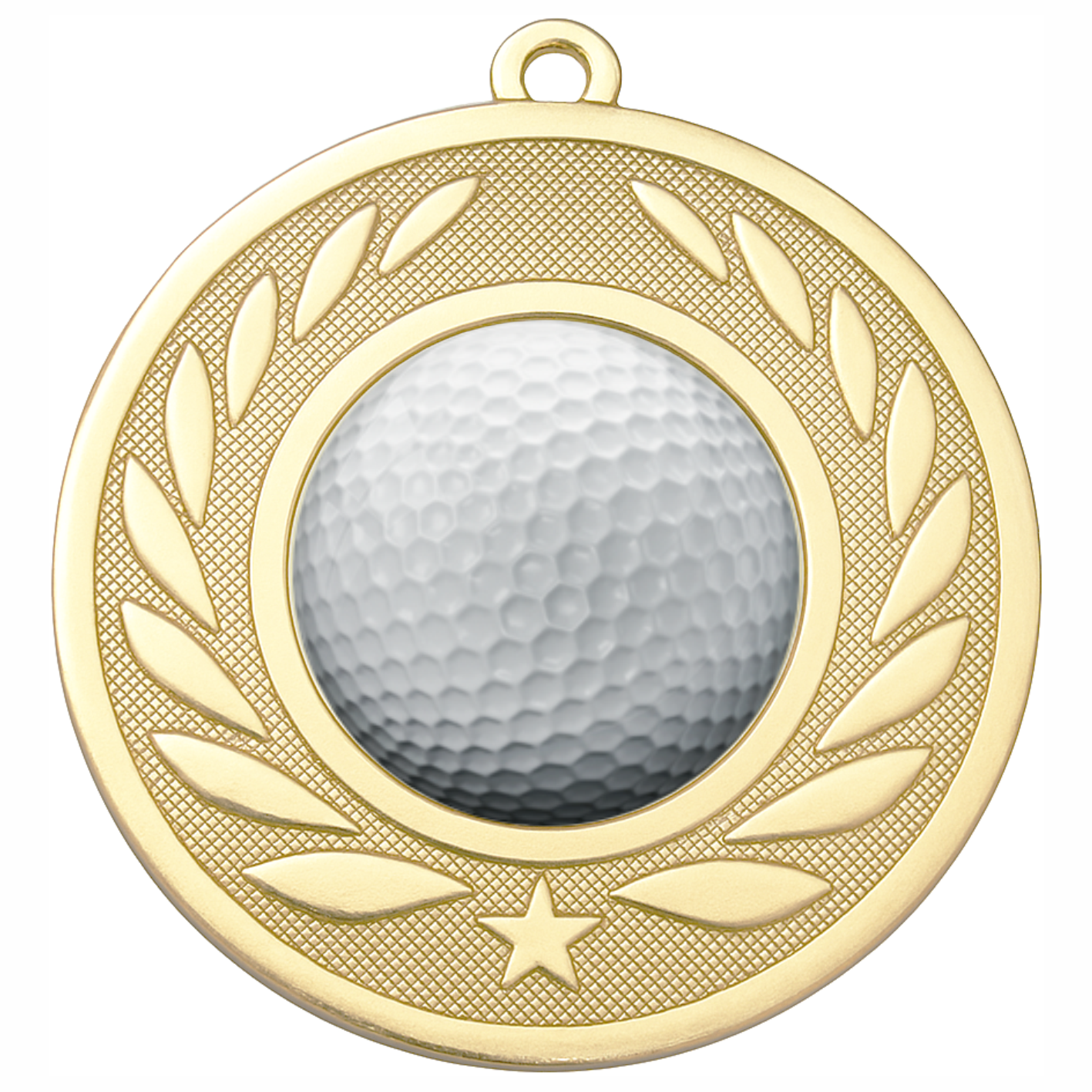 Gold Laurel Colour Golf Medal-FREE Ribbon-BIE.M9459.01