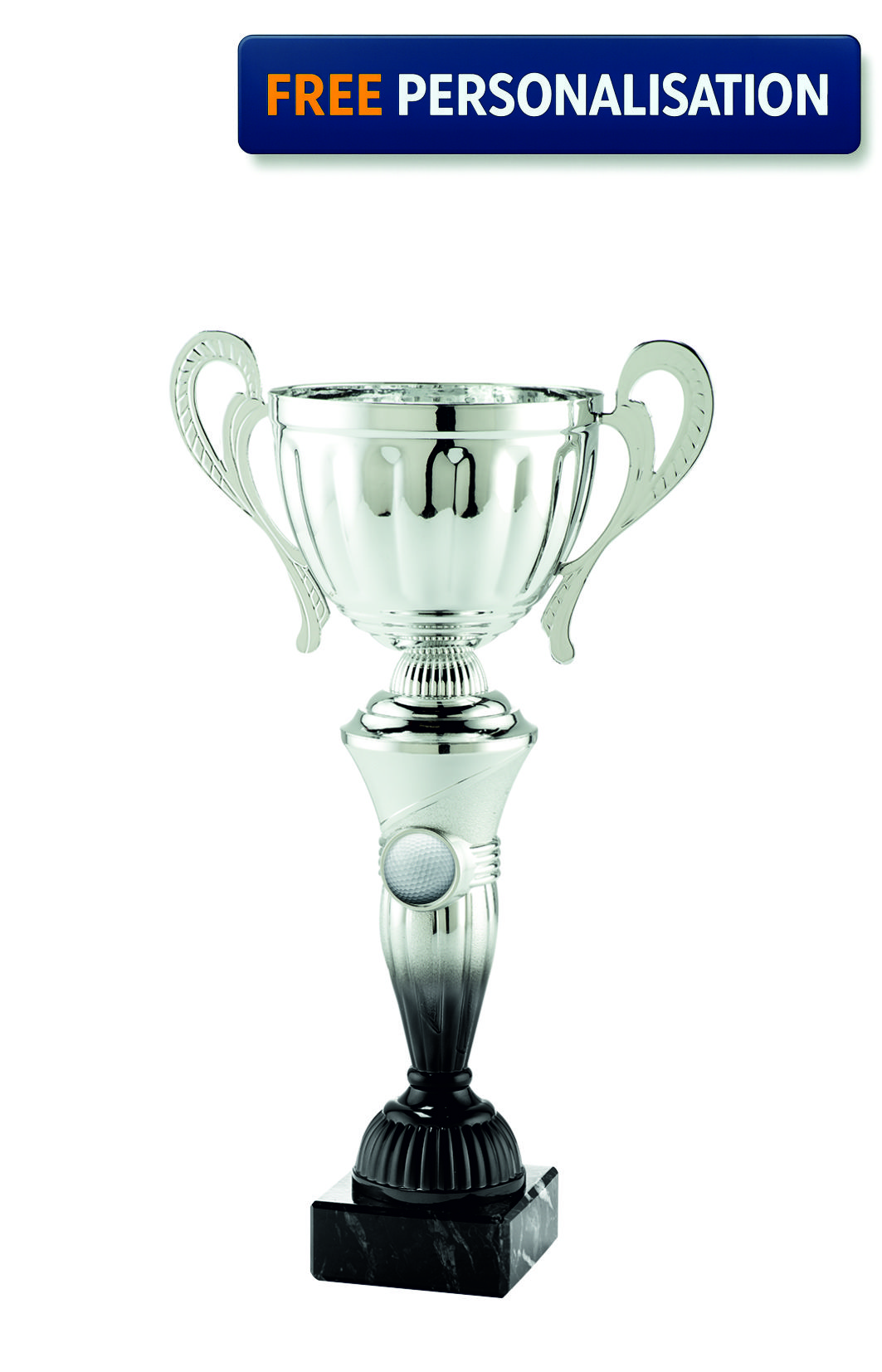 32cm SILVER & BLACK CUP GOLF AWARD - MT.151.16.C
