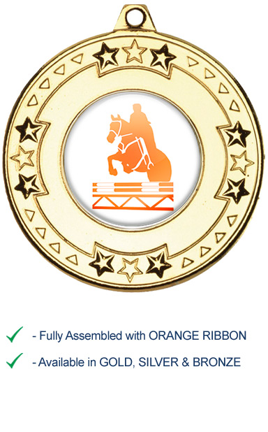 Show Jumping Medal with Orange Ribbon - M69