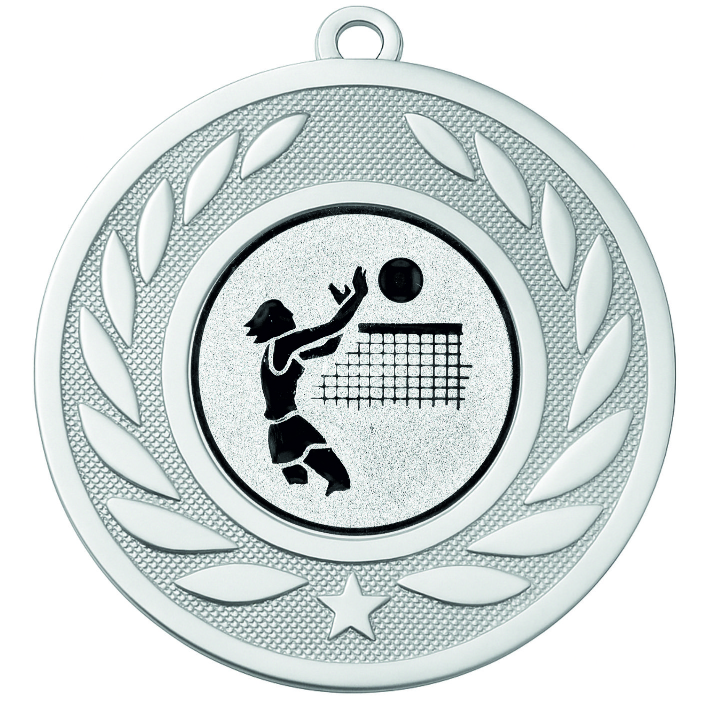 Silver Laurel Female Volleyball Medal-FREE Ribbon-BIE.M9459.02