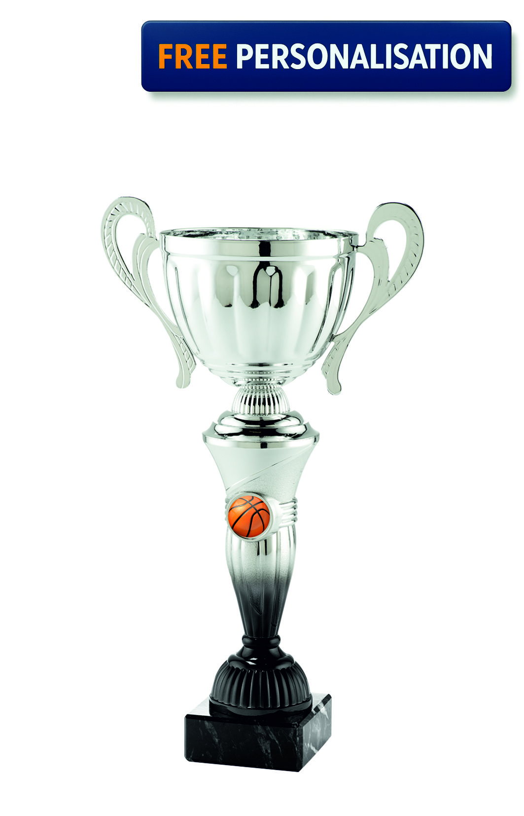 32cm SILVER & BLACK CUP BASKETBALL AWARD - MT.151.16.C