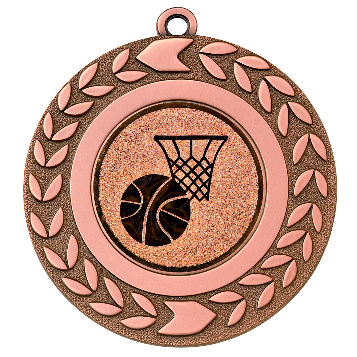 Bronze Wreath Basketball Medal-FREE Ribbon - BIE.M9460.03