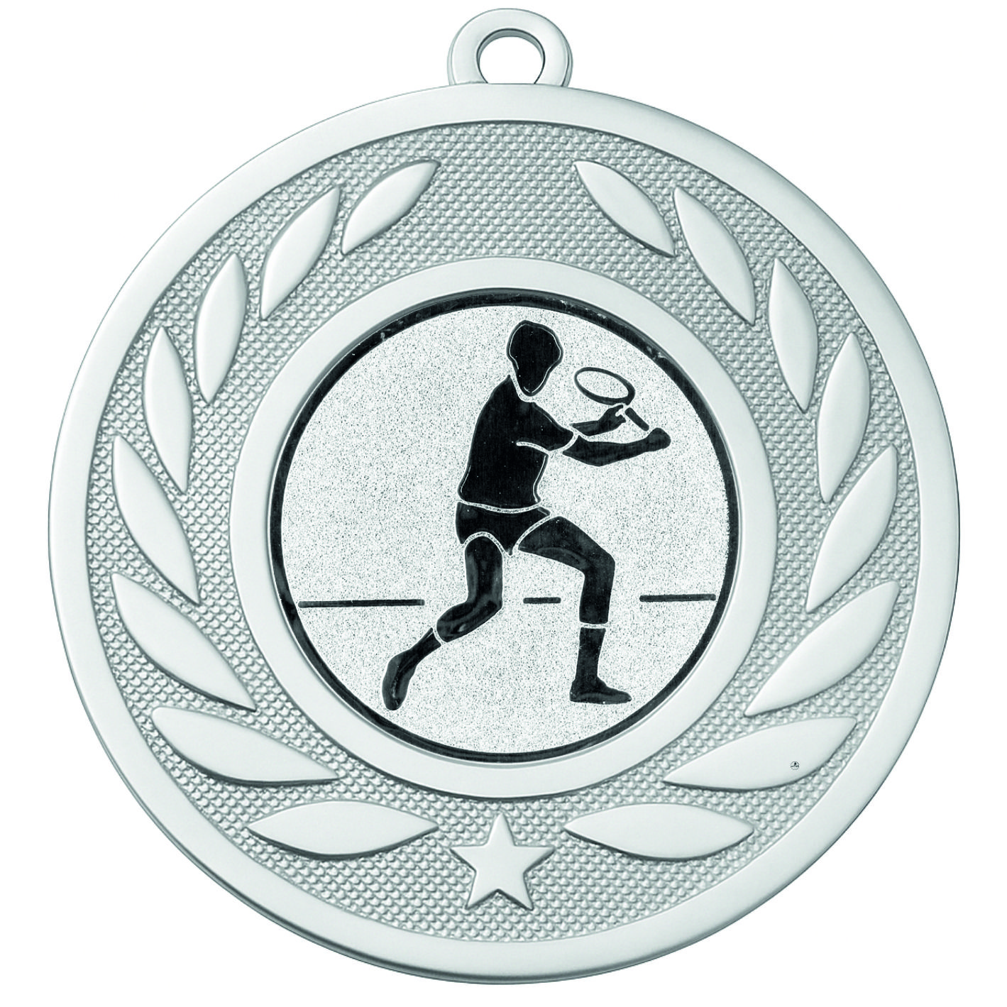 Silver Laurel Male Tennis Medal-FREE Ribbon-M9459.02