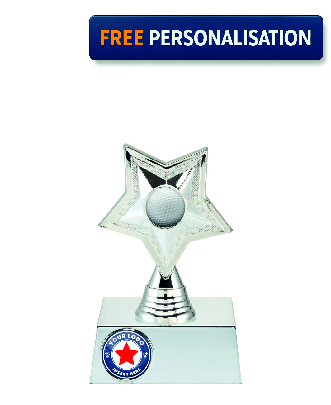 14.5cm SILVER STAR GOLF AWARD - P531.02 + N31.02