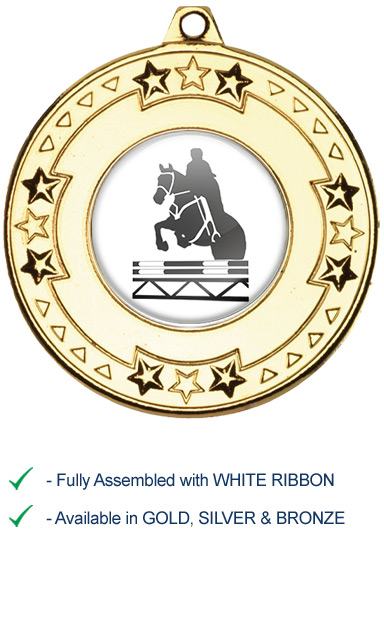 Show Jumping Medal with White Ribbon - M69