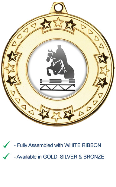 Show Jumping Medal with White Ribbon - M69