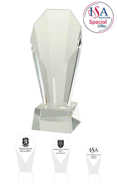 ISA Personalised Oblisc Glass AWARD - W603. 