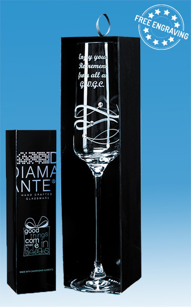 Diamante Champagne Flute with Spiral Design - SL519